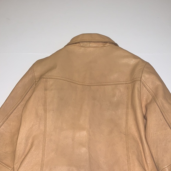 GAP Y2K Golden Tan Leather Jacket - Women’s Size XS - Picture 5 of 11